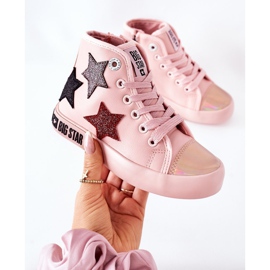 Zapatillas altas para niños con cremallera Big Star II374030 Rosa rosado multicolor 3