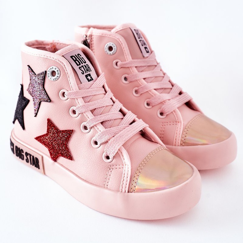 Zapatillas altas para niños con cremallera Big Star II374030 Rosa multicolor 2