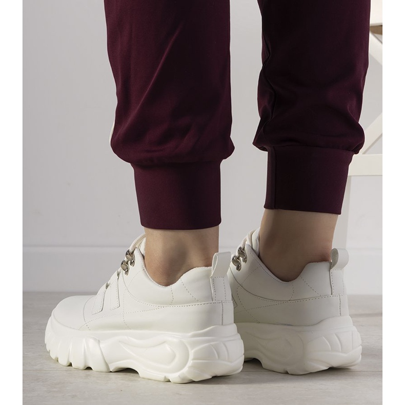 Deportivas blancas con suela alta Luna blanco 1 Deportivas blancas con suela alta Luna blanco 1