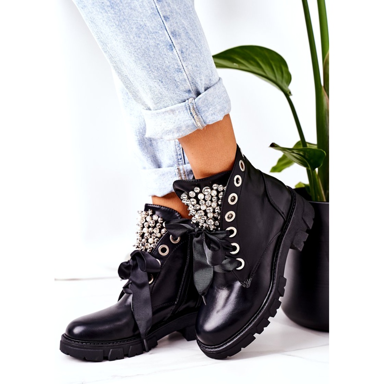 PS1 Trabajadores cálidos con perlas de metal negro Perla 3