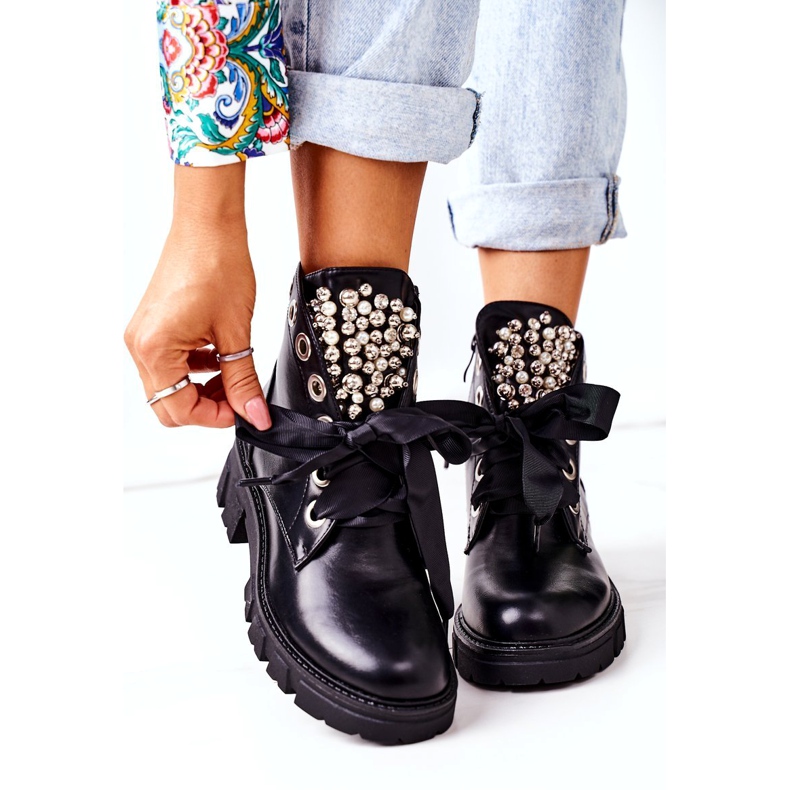 PS1 Trabajadores cálidos con perlas de metal negro Perla 5