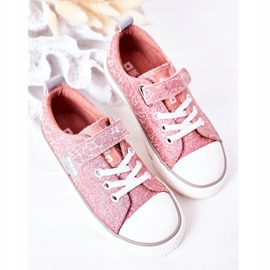 Zapatillas Infantiles Con Velcro Big Star HH374027 Rosa rosado plata 1