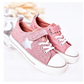 Zapatillas Infantiles Con Velcro Big Star HH374027 Rosa plata 2