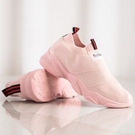 SHELOVET Zapatillas sin cordones de moda rosadas 1