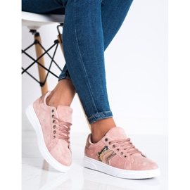 SHELOVET Zapatillas de gamuza rosado 3