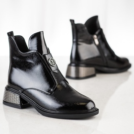 Filippo Botas elegantes con tacón decorativo negro 3