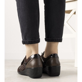 Zapatos brogues marrones en la cuña Merante marrón 1 Zapatos brogues marrones en la cuña Merante marrón 1