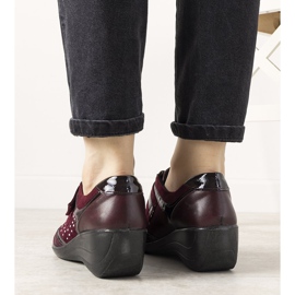 Zapatos brogues granate en la cuña Merante rojo 2