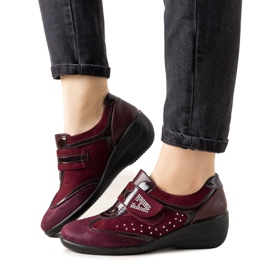 Zapatos brogues granate en la cuña Merante rojo 3