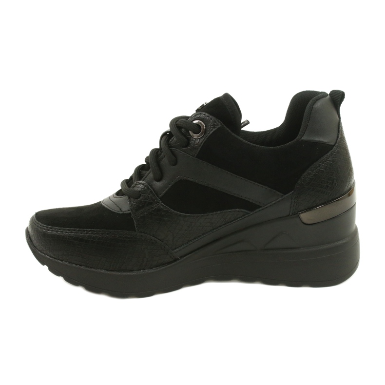 Evento Zapatos deportivos con cuña para mujer 21SP35-4390 Negro 1 Evento Zapatos deportivos con cuña para mujer 21SP35-4390 Negro 1