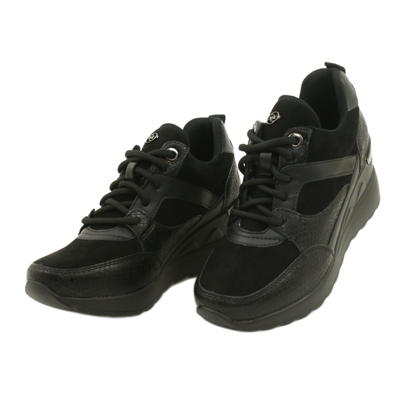 Evento Zapatos deportivos con cuña para mujer 21SP35-4390 Negro 2 Evento Zapatos deportivos con cuña para mujer 21SP35-4390 Negro 2
