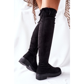 PS1 Botas sobre la rodilla de ante negras Selina negro 1