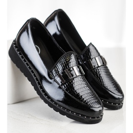 Filippo Zapatos de cuero de moda negro 3