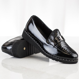 Filippo Zapatos de cuero de moda negro 4