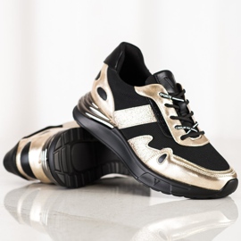 Zapatillas VINCEZA Glitter negro dorado 1