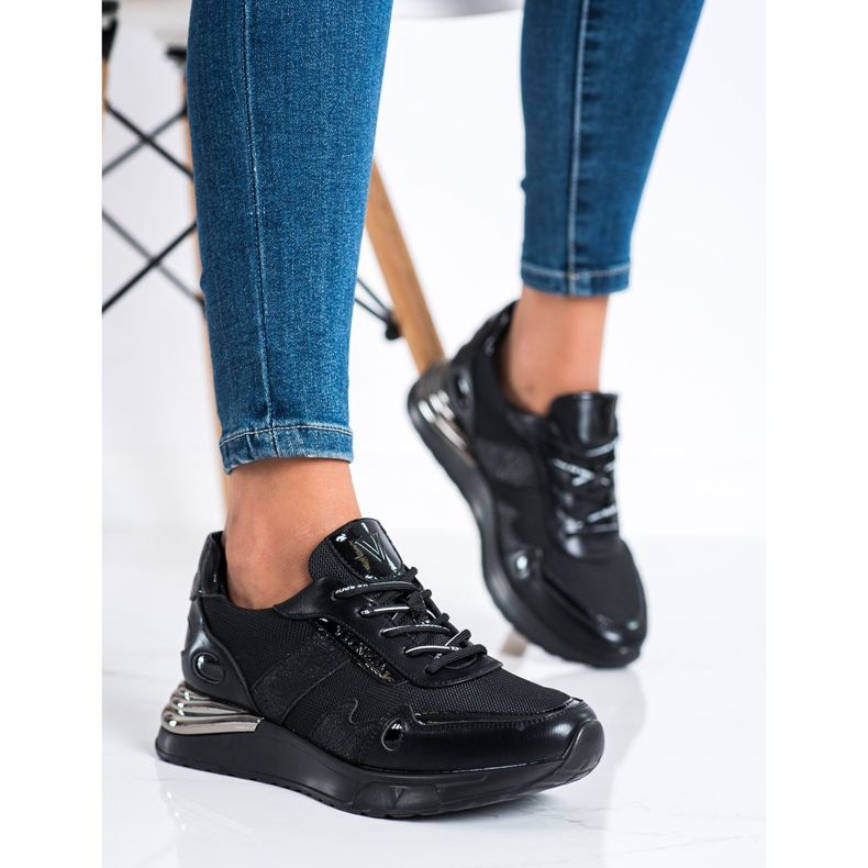 Zapatillas VINCEZA Glitter negro 1