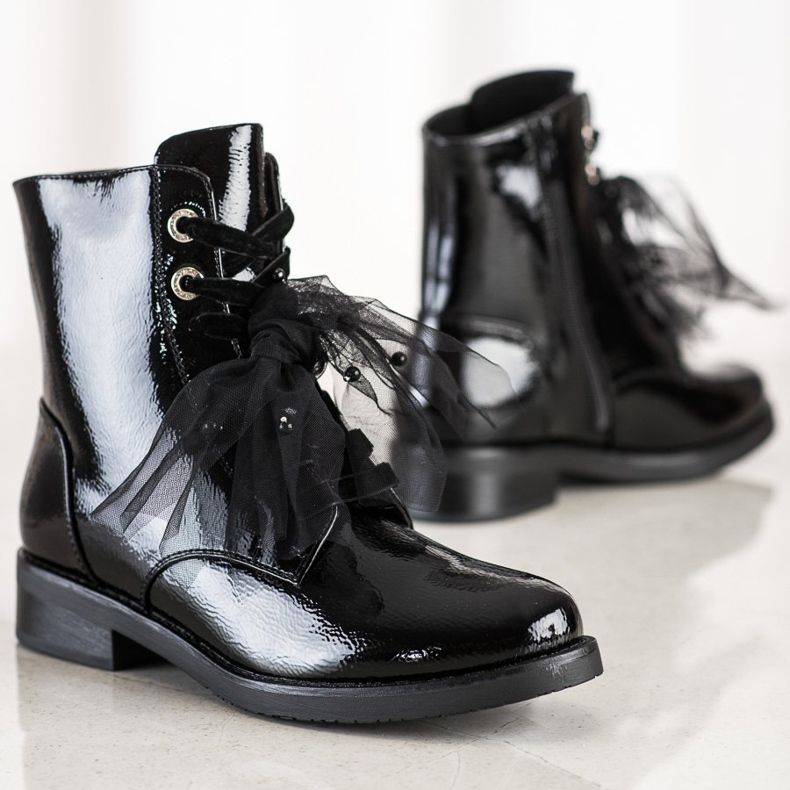 S. BARSKI Botas de Cuero Ecológico Lacado S.BARSKI negro 1