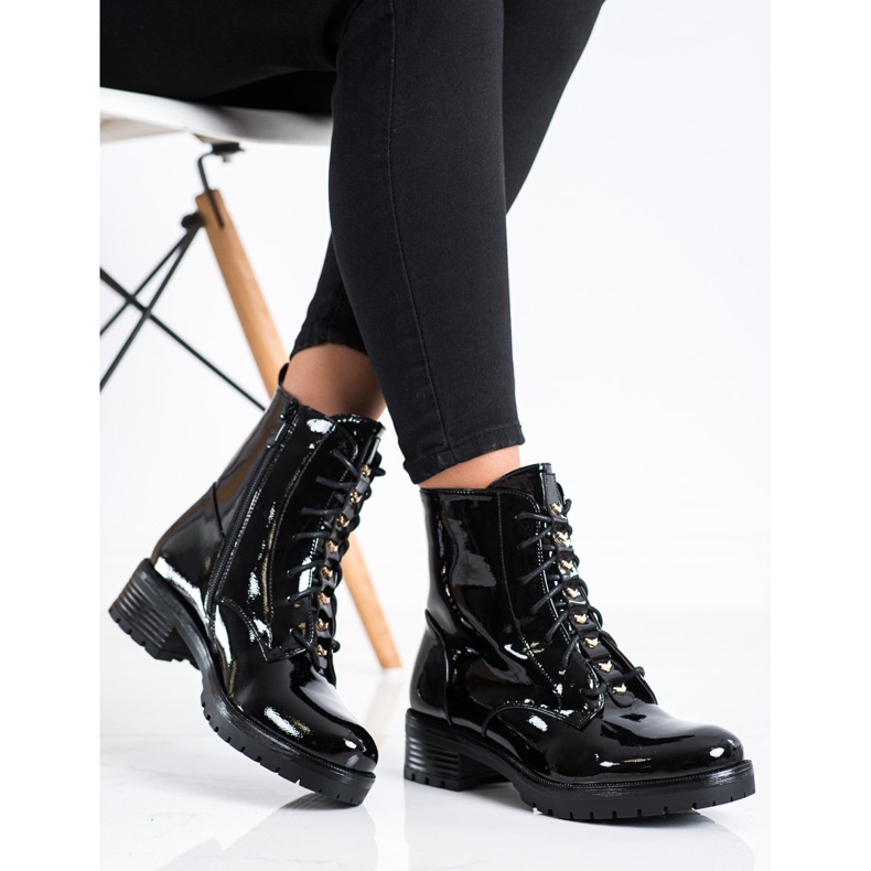 S. BARSKI Trabajadores de cuero ecológico lacado S.BARSKI negro 2