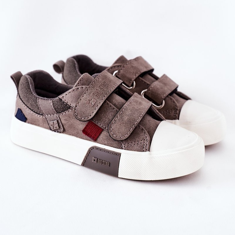 Zapatillas Infantiles Con Velcro Big Star II374018 Gris 2