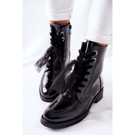 S.Barski Botas clásicas de mujer lacadas en negro cálido La Grotta 3
