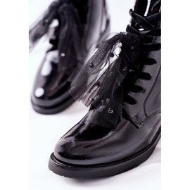 S.Barski Botas clásicas de mujer lacadas en negro cálido La Grotta 4