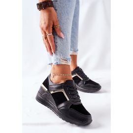S.Barski Zapatillas de Mujer en Piel con Cuña Negra Manitoba negro 3