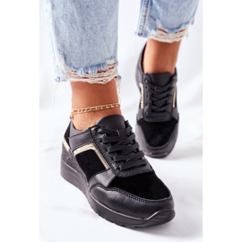 S.Barski Zapatillas de Mujer en Piel con Cuña Negra Manitoba negro 4