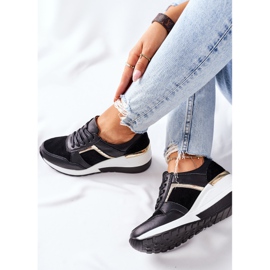 S.Barski Zapatillas Mujer Piel Cuña Negro Blanco Manitoba 3