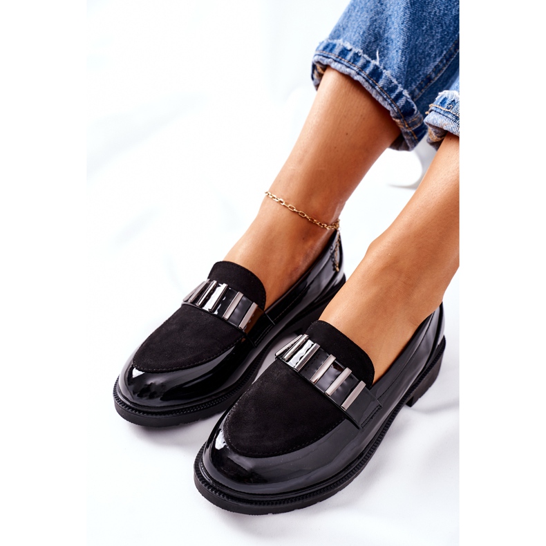 S.Barski Brogues de mujer lacados en negro Montius 1