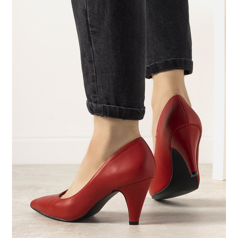 Bombas rojas en un tacón grueso Day Off rojo 1