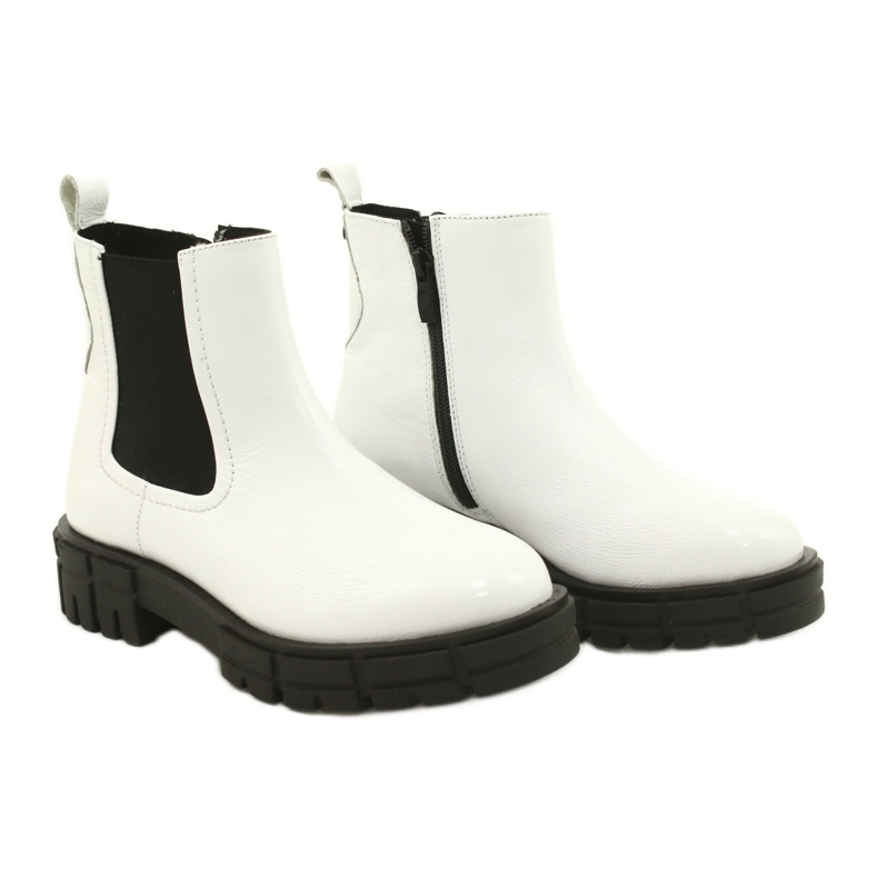 Caprice Botas pintadas de cuero blanco para mujeres 9-25461-27 122 5