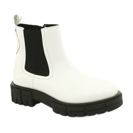 Caprice Botas pintadas de cuero blanco para mujeres 9-25461-27 122 1