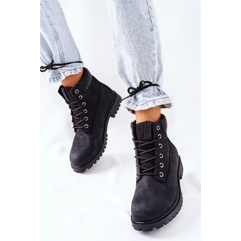 Botas de montaña de piel para mujer Big Star II274446 Negro 2