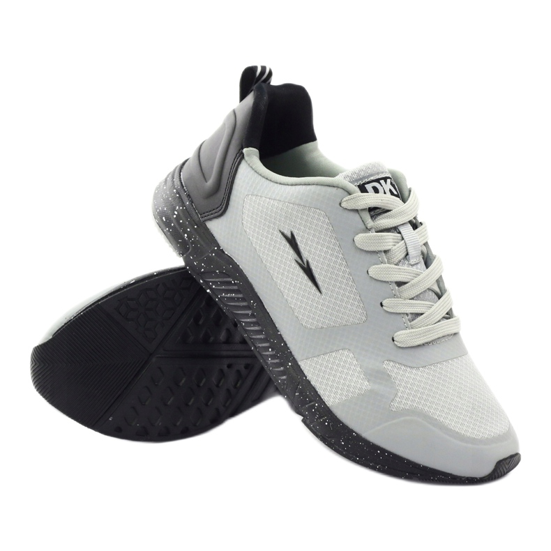 DK Zapatos deportivos femeninos empatados 17049 gris negro 3