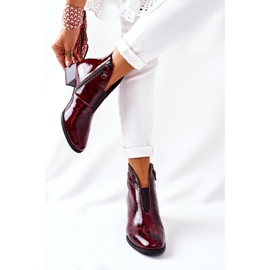Botas Calientes Piel De Tacón Alto Maciejka 04777-23 Claret rojo 1