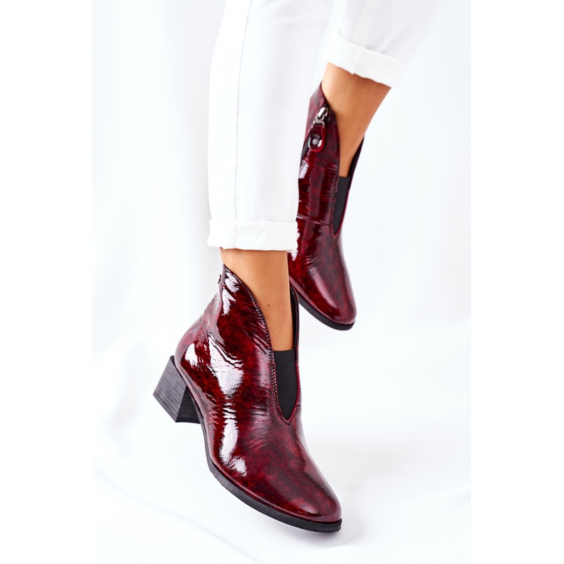 Botas Calientes Piel De Tacón Alto Maciejka 04777-23 Claret rojo 2