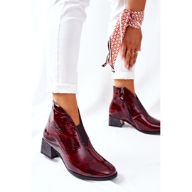 Botas Calientes Piel De Tacón Alto Maciejka 04777-23 Claret rojo 4