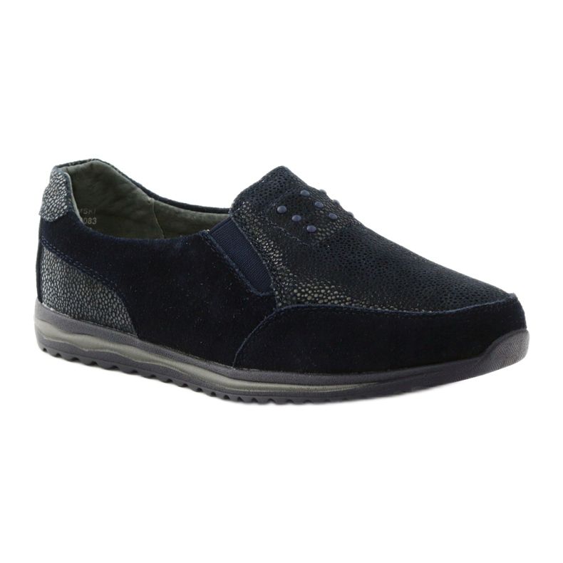 Deportiva mujer slip-on DK cuero azul marino 1