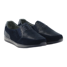 Deportiva mujer slip-on DK cuero azul marino 4