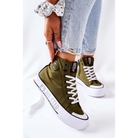 Zapatillas altas On The Big Star II274017 Khaki Platform verde 2