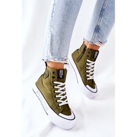 Zapatillas altas On The Big Star II274017 Khaki Platform verde 4