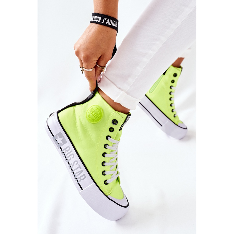 Zapatillas altas On The Big Star II274015 Plataforma amarilla neón amarillo 2