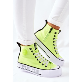 Zapatillas altas On The Big Star II274015 Plataforma amarilla neón amarillo 3
