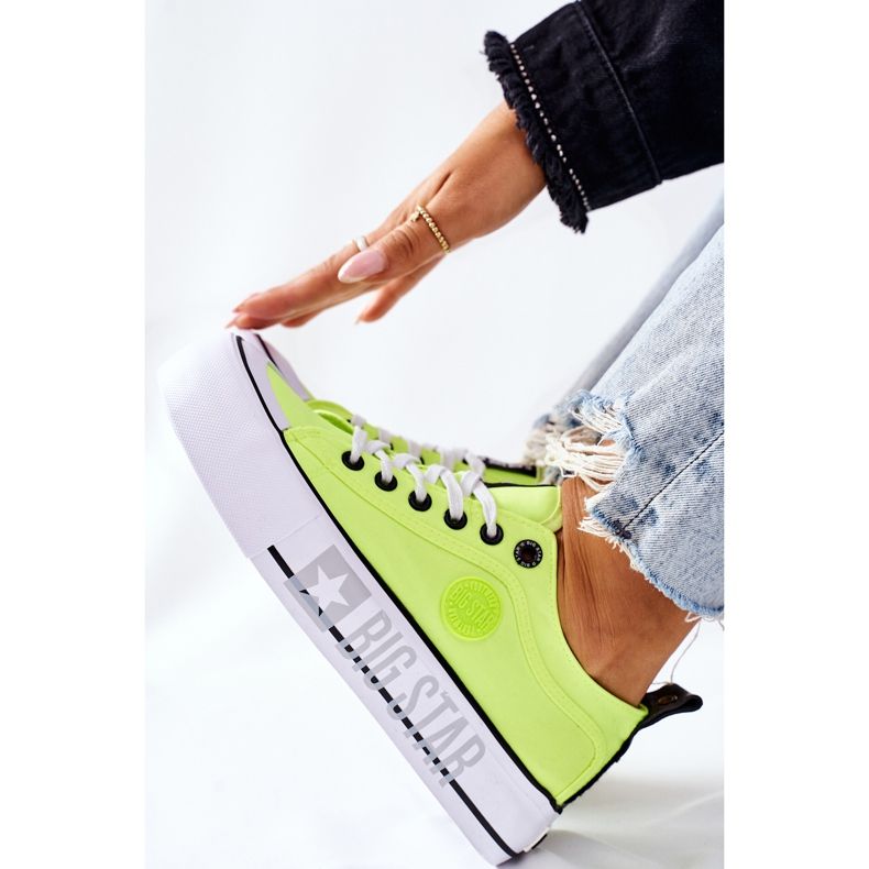 Zapatillas On The Big Star II274022 plataforma amarillo neón 1