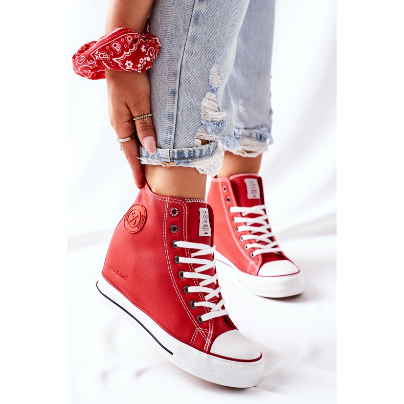 Zapatillas de cuero con cuña Cross Jeans II2R4026 Rojo 1