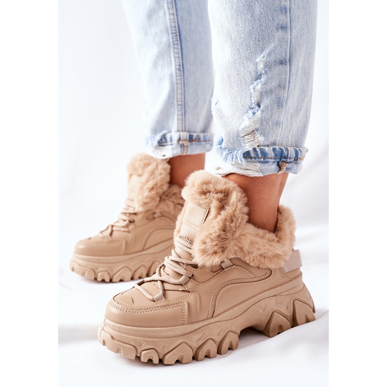 BM Botas cálidas beige para mujer Limerick caqui 1