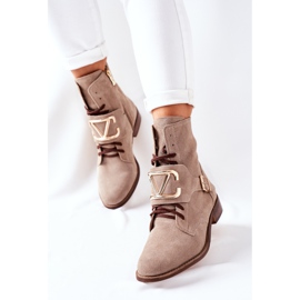 Botas Mujer Ante Cappuccino Nicole 2676 beige 2
