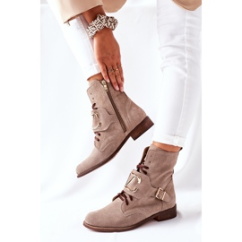Botas Mujer Ante Cappuccino Nicole 2676 beige 3