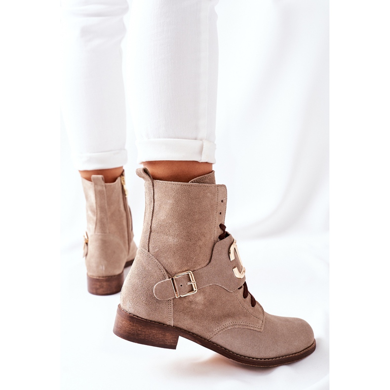 Botas Mujer Ante Cappuccino Nicole 2676 beige 1