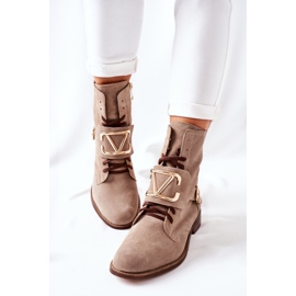Botas Mujer Ante Cappuccino Nicole 2676 beige 4